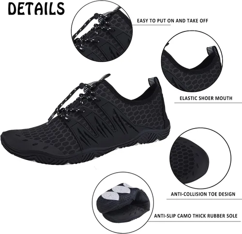 Vista 2 de Zapatos de agua para hombre y mujer, secado rápido, calcetines acuáticos, zapatos de buceo para playa, natación, surf, piscina, yoga, viajes, al