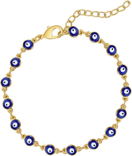 Vista 18 de choice of all Pulseras contra el mal de ojo azul, joyería Ojo Hamsa, delicadas pulseras de eslabones dorados para mujer, protección turca