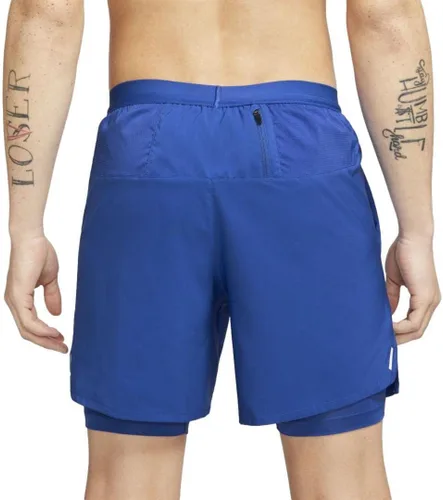 Vista 2 de Nike Pantalones cortos para correr Flex Stride 7" 2 en 1 Dri-Fit para hombre (as1, Alpha, s, Regular, Azul - Negro, S, Ajuste regular)