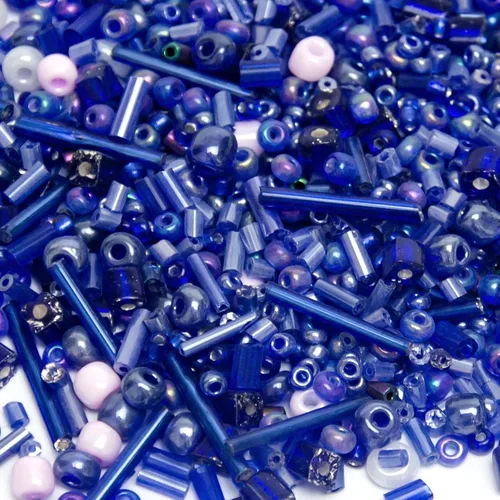 Vista 9 de 1000 cuentas de semillas de vidrio mixto, 0.059-0.177 in, tubo azul, cuentas espaciadoras de semillas de vidrio sueltas para fabricación de joyas
