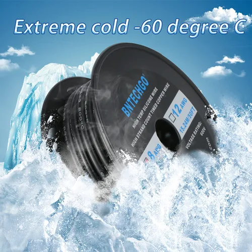 Vista 4 de Bntechgo 8 alambres de silicona suave y flexible, silicona resistente a altas temperaturas, altamente eficiente 8 AWG calibre, 1650 hilos de alambre
