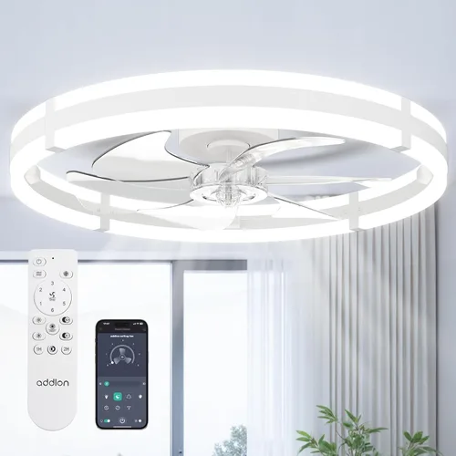 Vista 15 de addlon - Ventiladores de techo de 20 pulgadas con luces y control remoto Blanco - Estrellado