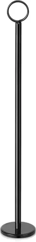 Vista 2 de New Star Foodservice 27723 - Soporte para números de mesa con clip de anillo, soporte de números, 15 pulgadas, juego de 12, acabado negro