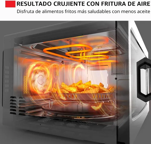 Vista 2 de Toshiba Horno de microondas freidora de aire combo 4 en 1 para encimera, sensor inteligente, convección, función silenciosa, memoria de posición