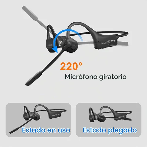 Vista 2 de Auriculares de conducción ósea Bluetooth con micrófono Auriculares inalámbricos Auriculares inalámbricos con cancelación de ruido Auriculares