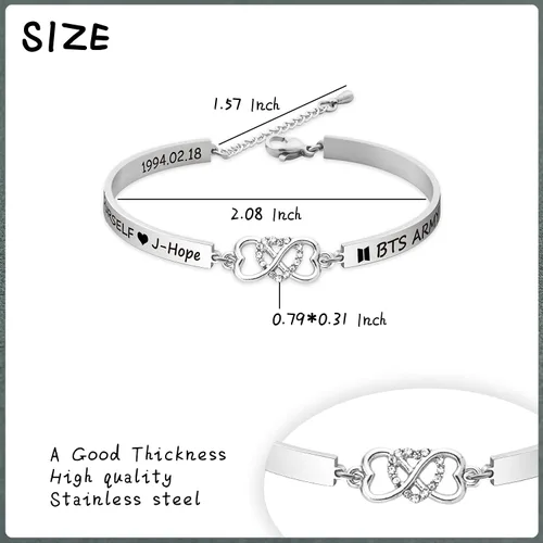 Vista 5 de HELAN Bangtan - Pulsera Kpop Bangtan para niños, regalo para niños, pulsera Love Yourself Bangtan para niños, regalo de grupo Kpop, regalo
