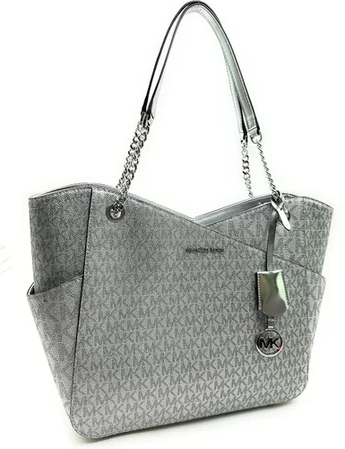 Vista 2 de Michael Kors Bolso de hombro con cadena de viaje grande (plata), plateado