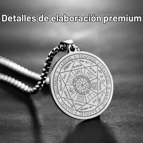 Vista 4 de Collar con colgante de siete arcángeles para hombres y mujeres, amuleto de protección, collar con dije de moneda de Arcángel Miguel Gabriel Uriel 1.