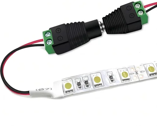 Vista 3 de WWZMDiB 24 conectores de barril de alimentación de 12 V CC, conector de enchufe de 0.217 in x 0.083 in (12 x macho + 12 hembra)