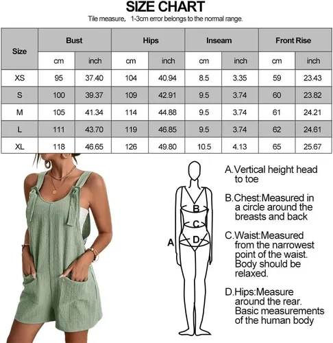 Vista 6 de Fazoacou Mameluco corto de verano para mujer, con nudo frontal, sin mangas, con bolsillos