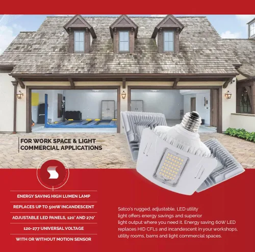 Vista 2 de Satco S13119 60W/LED/UTL/MB/4000K/MOTION, blanco