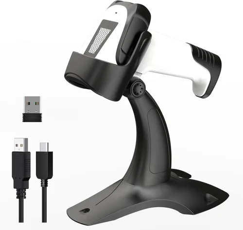Vista 10 de Mini 2D portátil Bluetooth escáner de código de barras inalámbrico 2.4G y USB con cable 3 en 1 escáner de código de barras portátil USB QR Escáner