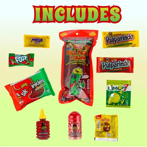 Vista 2 de Kit de Pepinillos con Chamoy, Mezcla de Dulce Mexicano Listo para Hacer la Famosa Tendencia de TikTok, Incluye Pepinillo Original Alamo Dill, Baby