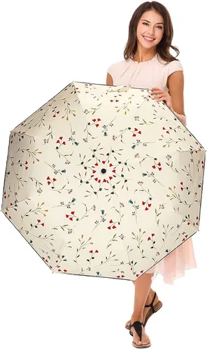 Vista 6 de CUBY UV Sun Umbrella Compact Folding Travel Umbrella Auto Open and Close for Windproof, Rainproof & 99.9% UV Protection Parasol with Black Anti-UV