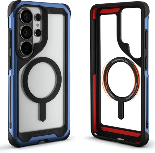 Vista 30 de Ghostek Atomic - Funda delgada para Galaxy Z Flip 4, parte trasera de aramida con parachoques de aluminio rojo, funda protectora de doble capa a