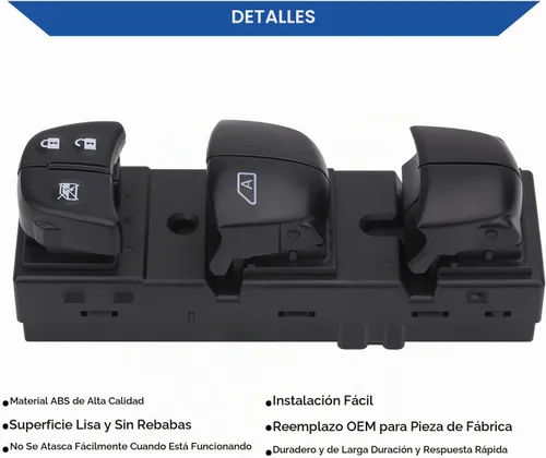 Vista 6 de Obaee Interruptor de Elevalunas Eléctrico, Botón de Control Principal Compatible con Nissan Altima 2013-2016/ Tiida 2011-2016/ Juke 2010-2017
