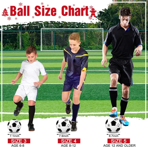 Vista 2 de Shappy 4 pelotas de fútbol a granel con bolsa de malla de inflador, tamaño oficial 3, 4, 5, para interiores y exteriores, colorido, juego de fútbol