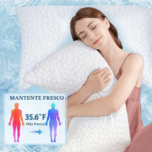 Vista 6 de Almohadas para dormir de lado para adultos, almohada cervical para dormir de lado, almohada refrescante con diseño ergonómico, almohadas ajustables