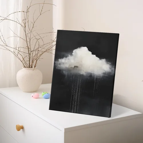 Vista 6 de Dark Moody Cloud - Lienzo decorativo para pared, diseño de nubes góticas abstractas, para decoración de pared para el hogar, dormitorio, sala