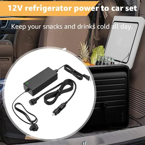 Vista 2 de Cable de alimentación para Bodega, Euhomy, BougeRV, Alpicool, Setpower AC/DC refrigerador de coche AC Adapter & DC Car Fridge Power Cord Kit