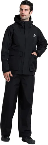 Vista 5 de Rizzon Traje de lluvia de pesca para hombre, impermeable, para vela, pantalones con capucha
