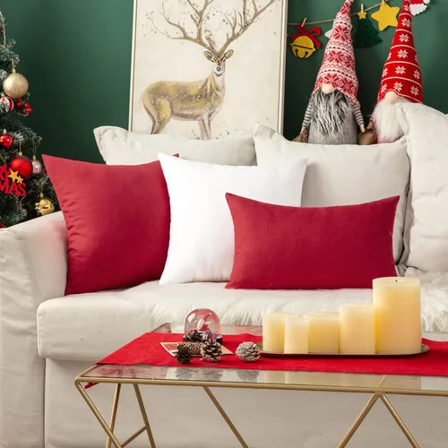 Vista 63 de MIULEE Paquete de 2 fundas decorativas para almohadas de exterior, sólidas, impermeables, de lino sintético, estilo granja de jardín, fundas de Óxido