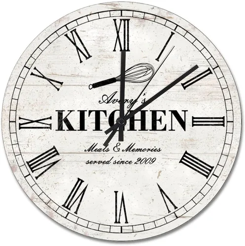 Vista 9 de ArogGeld Reloj de cocina de chef con números arábigos, reloj de pared personalizado de 10 pulgadas, funciona con pilas, decoración de pared