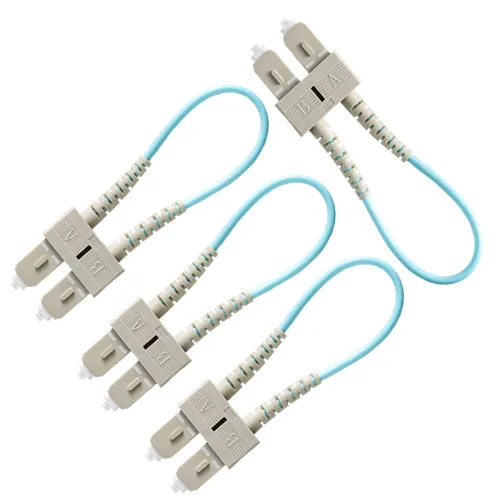 Vista 10 de GwliUni 4 unids OM3 Loopback Plug Tester Multimodo LC-UPC Fibra óptica Duplex Cable Adaptador 50/125