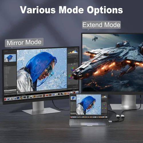 Vista 4 de Adaptador unidireccional USB C a DisplayPort 1.4 de 32.4 Gbps, 4K a 240 Hz, 8K a 60 Hz y soporte HDR, Thunderbolt 3/4 a puerto de pantalla