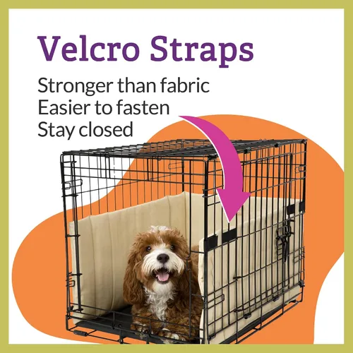 Vista 3 de Pet Dreams Parachoques para jaulas para perros, cómodo forro y protector de cola de perro para jaula interior, se adapta a jaulas iCrate de 18, 24