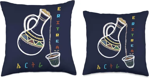 Vista 3 de ManarGallery Love Eritrea Jabena Habesha Coffee Pride Eritrean - Almohada de 16 x 16 pulgadas, multicolor
