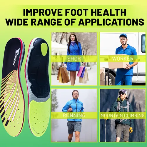 Vista 6 de IFITNA Plantillas para fascitis plantar, soporte de arco alto, para hombres y mujeres, amortiguador de impacto, almohadilla para botas de trabajo