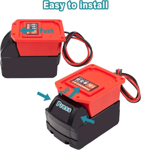 Vista 4 de Adaptador para Power Wheel para batería Milwaukee M18 de 18 V, conector de potencia calibre 14