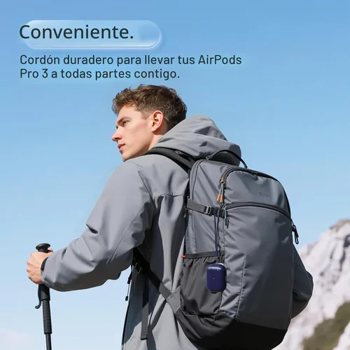 Vista 6 de Funda para AirPods Pro 3 Never-Sretch-Out DamonLight a prueba de golpes, funda protectora de silicona semidura compatible con Apple Airpods Pro