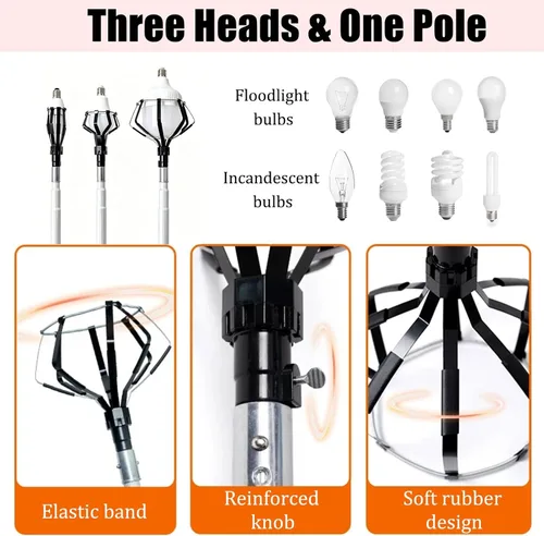 Vista 3 de Lightweight Hanger Pole for Lights, Carport Garage Driveway Lights Removal Changing Installation Tool, Handheld Light Bulb
