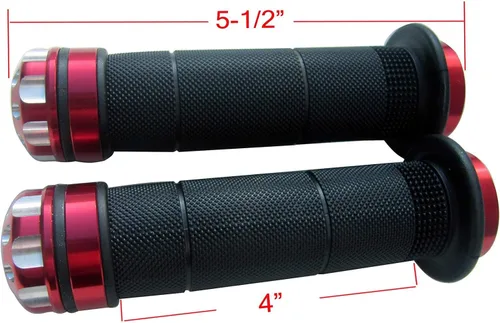 Vista 4 de Puños para manillar de motocicleta de 0.866 in de gel con barra CNC roja para Ducati Scrambler Classic 2017