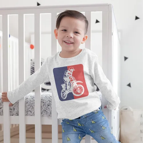 Vista 5 de Cute Rascals Camiseta de manga larga para niños, ropa de algodón para niños y niñas