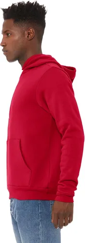 Vista 3 de Sudadera con capucha Bella + Canvas, unisex, con friza de algodón, L, Rojo