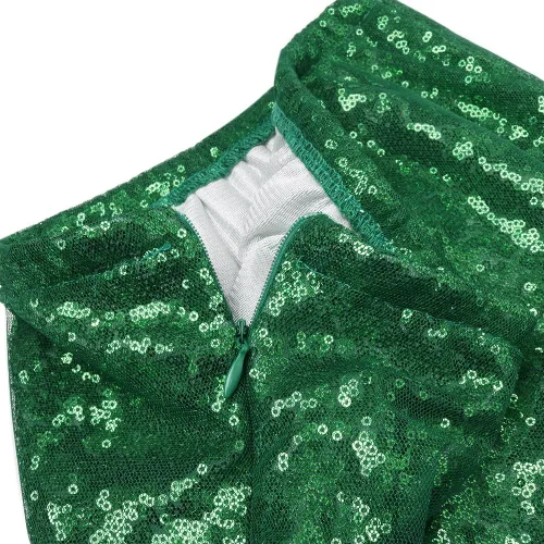 Vista 6 de FEESHOW Disfraz de Halloween para mujer y mujer sexy sirena brillante maxi faldas largas