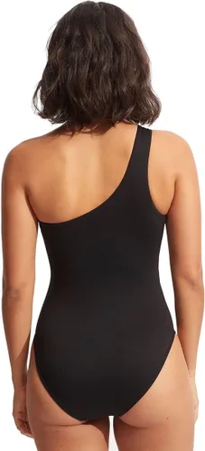 Vista 2 de Seafolly Traje de baño de una pieza con hombros recortados para mujer