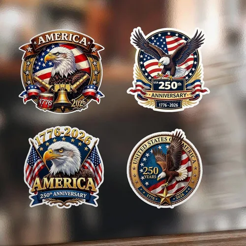 Vista 13 de ArogGeld Calcomanías para perros con el 250 aniversario de mercancía de Estados Unidos para automóviles América del 250 de julio, decoraciones