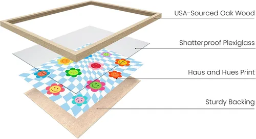 Vista 2 de HAUS AND HUES Y2K - Pósteres estéticos de pared para habitación, impresiones estéticas de pared para dormitorio (marco beige, 12 x 16)
