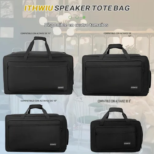 Vista 9 de Bolsa de transporte para altavoces con esponja gruesa para gabinetes de altavoces compactos de 8 pulgadas; resistente se adapta a QSC K8, Yamaha