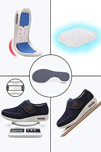 Vista 3 de youyun Zapatos para diabéticos de hombre ancho zapato para hombres ancianos cierre ajustable transpirable ligero antideslizante para pies hinchados