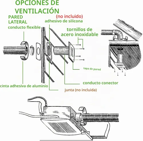 Vista 6 de Kit de ventilación de secadora de 3 pulgadas a través de la pared con manguera/conector de conducto/placa de pared, kit de ventilación de 9 ps