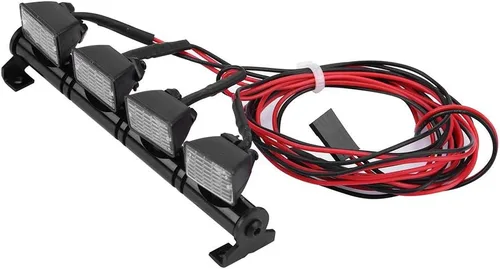 Vista 9 de Barra de luz LED para coche RC, 4 LED Barra de luz de techo Luces de techo Pieza accesorio para Axial scx10 RC Car (blanco)