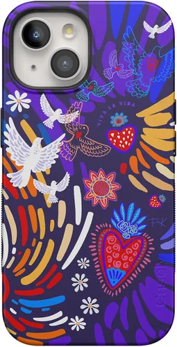 Vista 36 de Casely Funda para iPhone 15 Flores pintadas Frida Kahlo Floral Girly Funda atrevida Compatible con MagSafe