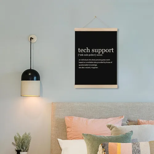 Vista 6 de HRQKO Tech Support Definition - Marco para colgar pósteres, arte de pared moderno y minimalista con marcos de madera, regalos de soporte técnico