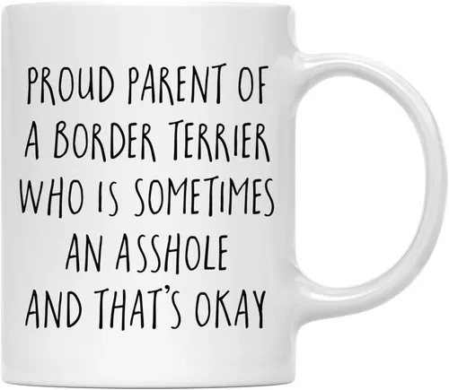 Vista 100 de Andaz Press Funny Dog - Taza de café de 11 onzas, regalo de broma, orgulloso padre de un afenpinscher que es a veces un gilipollas y eso está bien