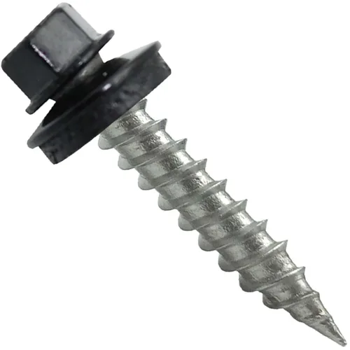 Vista 4 de 9 x 1 ABC Gray Stainless Steel Metal Roofing Screws - Hex Washer Head - Self-Piercing (SP) tip Metal to Wood siding Screws - EPDM Washer. 1 x 250